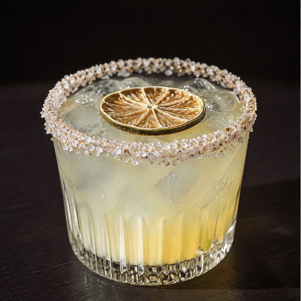 dehydrated lime in a margarita